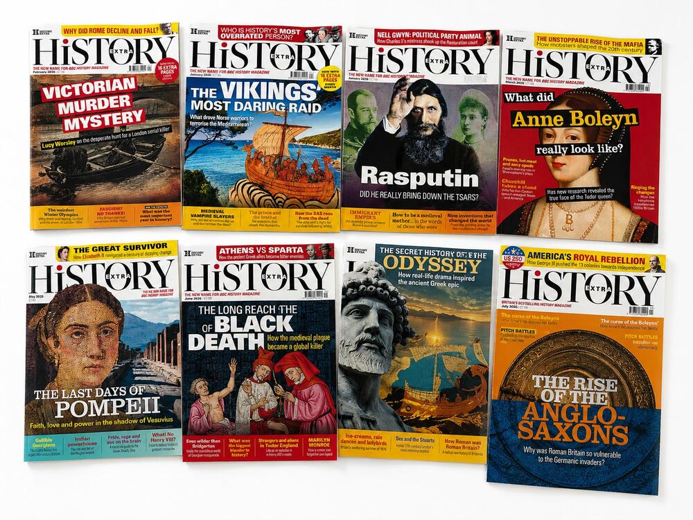 History Extra Magazine Lot of 8 Jan-Aug 2026 Vikings Pompeii Boleyn Odyssey